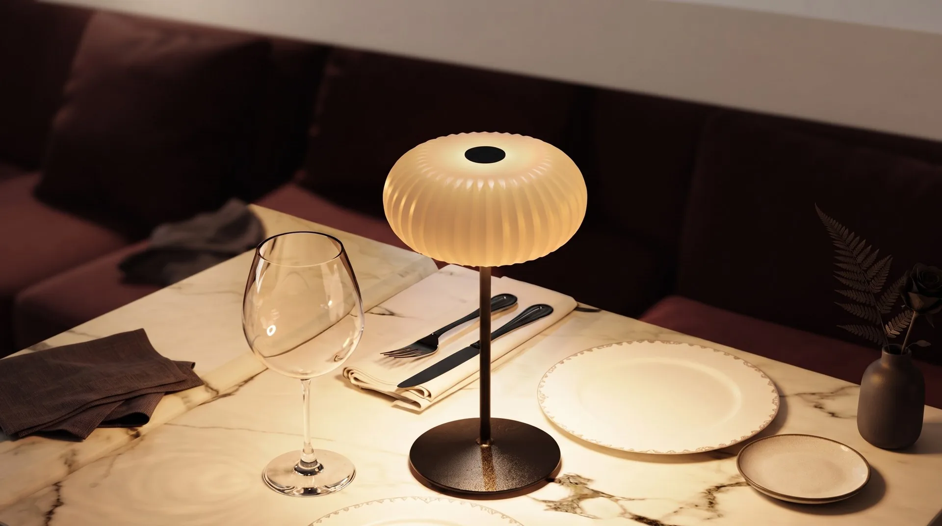White Cloche Table Lamp (QN 42051-456) — view 3