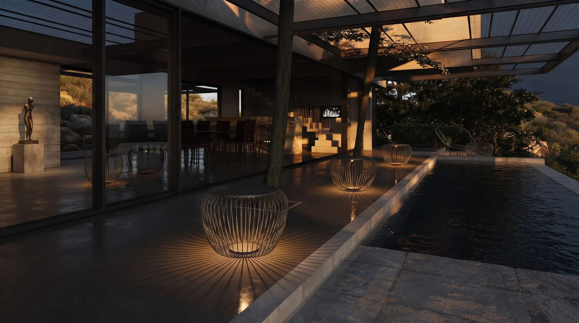 Black Creel Garden Lantern (QN 26353-450) — view 6