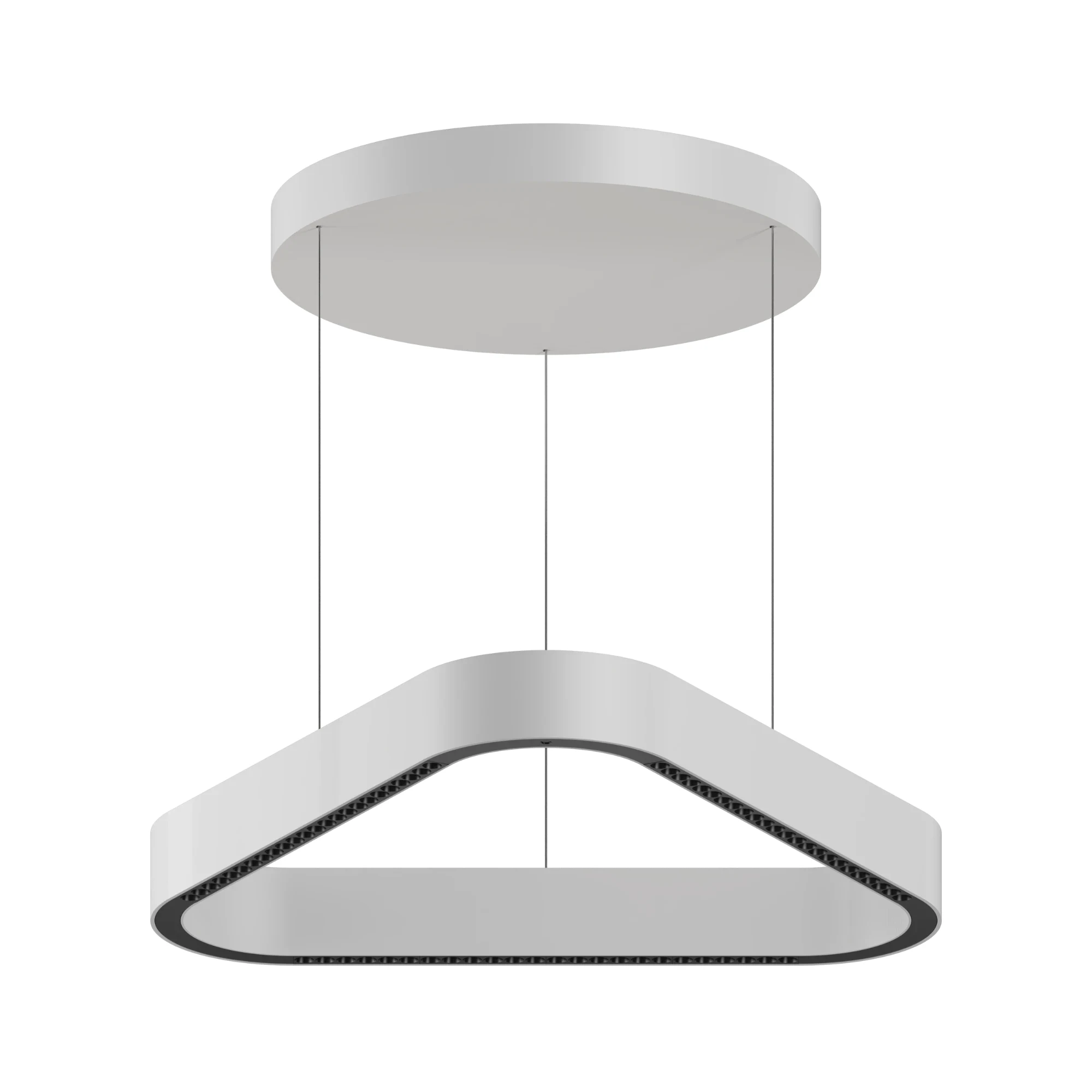 White Delta Ring Pendant — Delta series · Triangular pendant — White