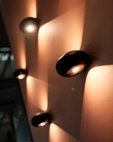 Black Dome Outdoor Wall Light — Dome series · Round up/down wall — Sandy Black