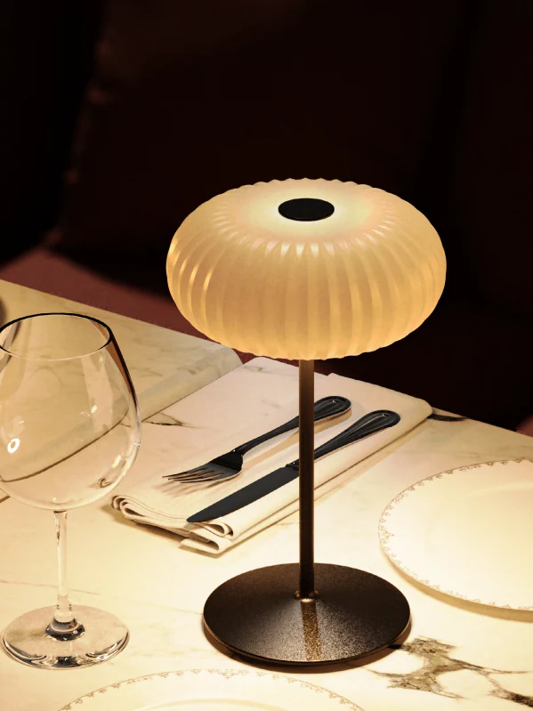 White Cloche Table Lamp (QN 42051-456) — view 2