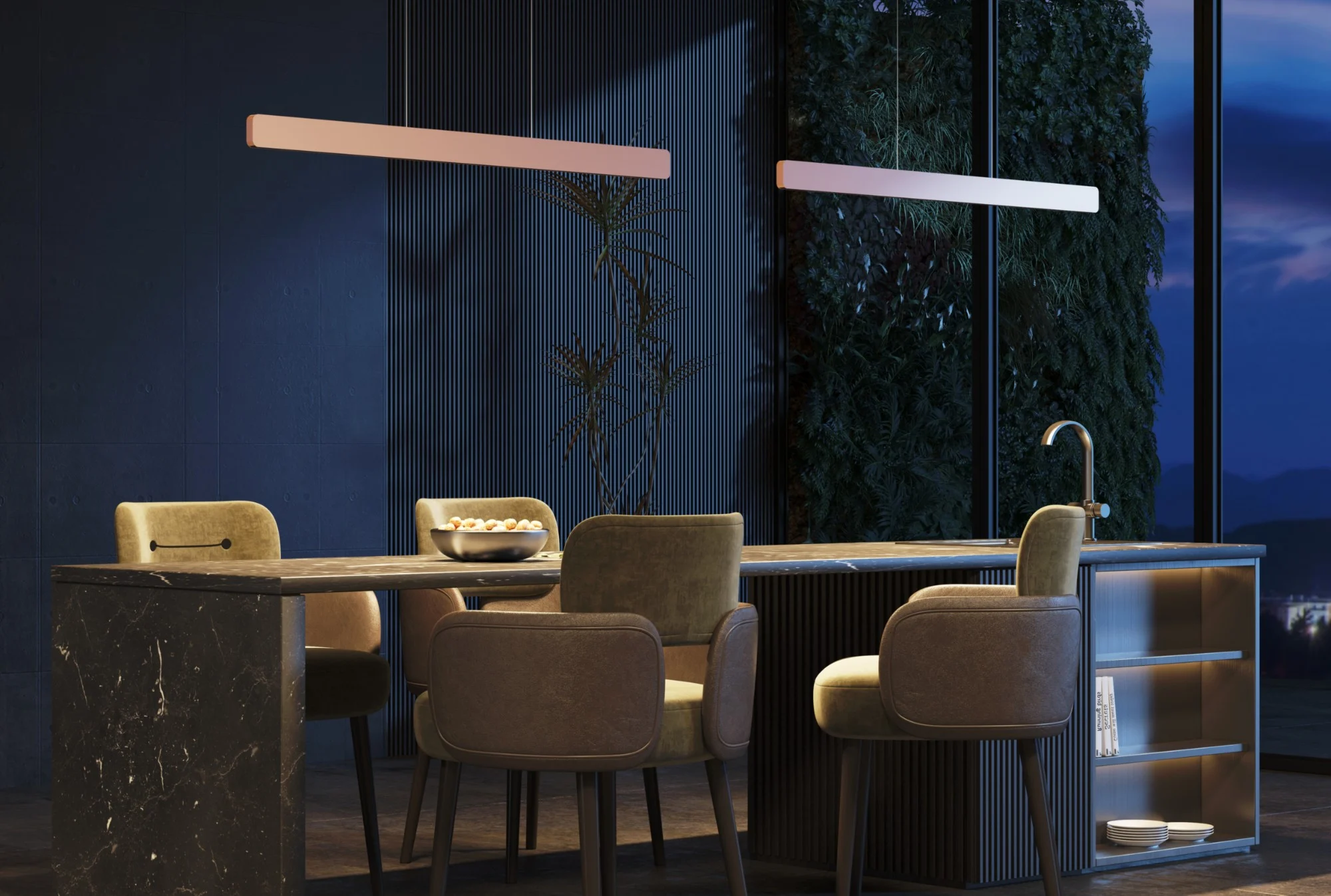 White Linea Bar Pendant (QN 34221-137) — view 4
