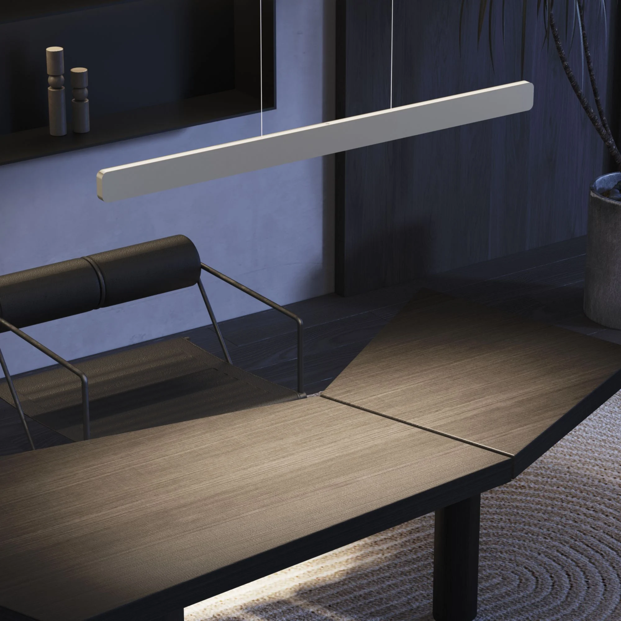 White Linea Bar Pendant (QN 34221-137) — view 3