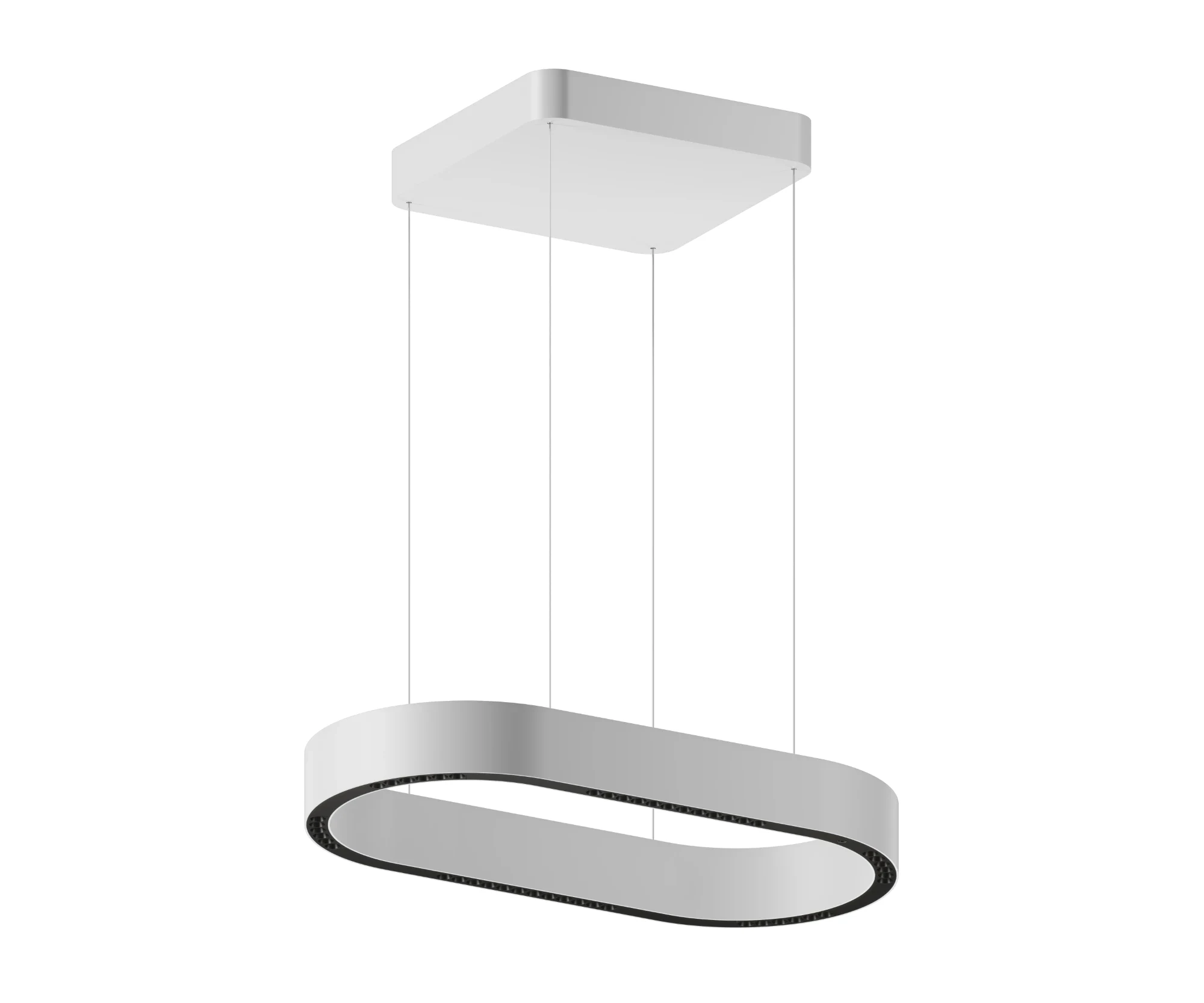 White Loop Ring Pendant — Loop series · Oblong pendant — White