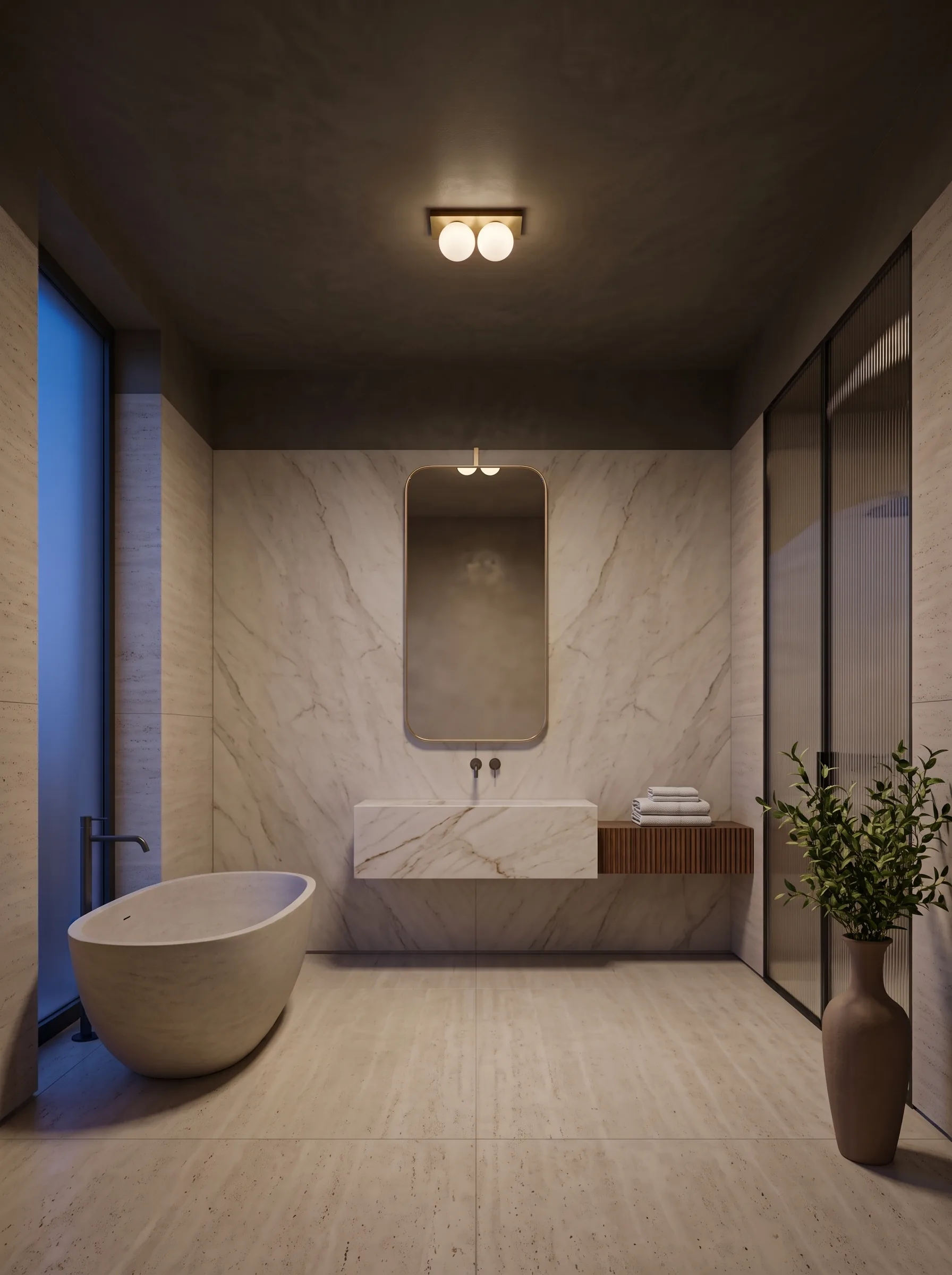 Gold Luna Duo Ceiling Light (QN 39318-387) — view 2