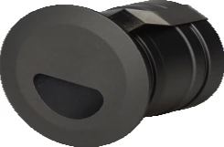 Black Notch Round Step Light — Notch series · Recessed step light — Matt Black