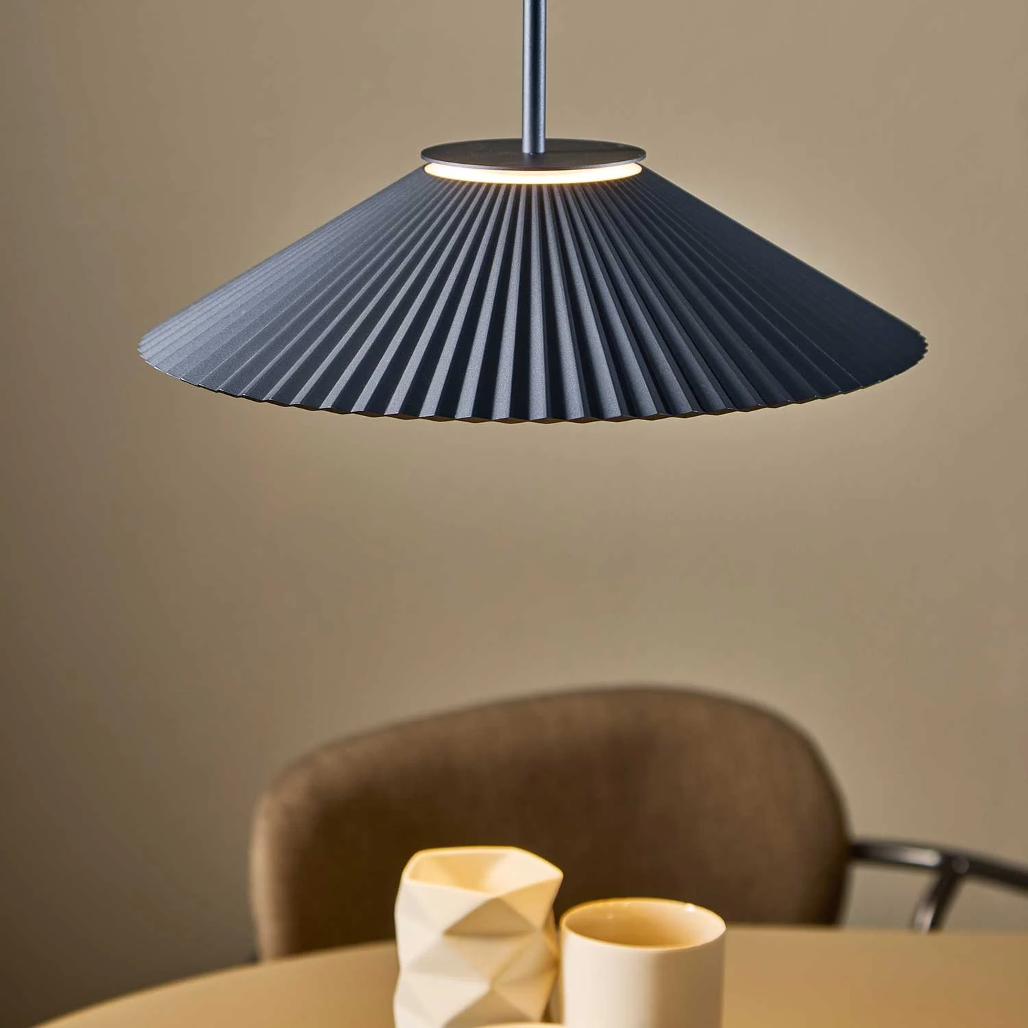 Blue Plisse Pendant Light (QN 34160-088) — view 3