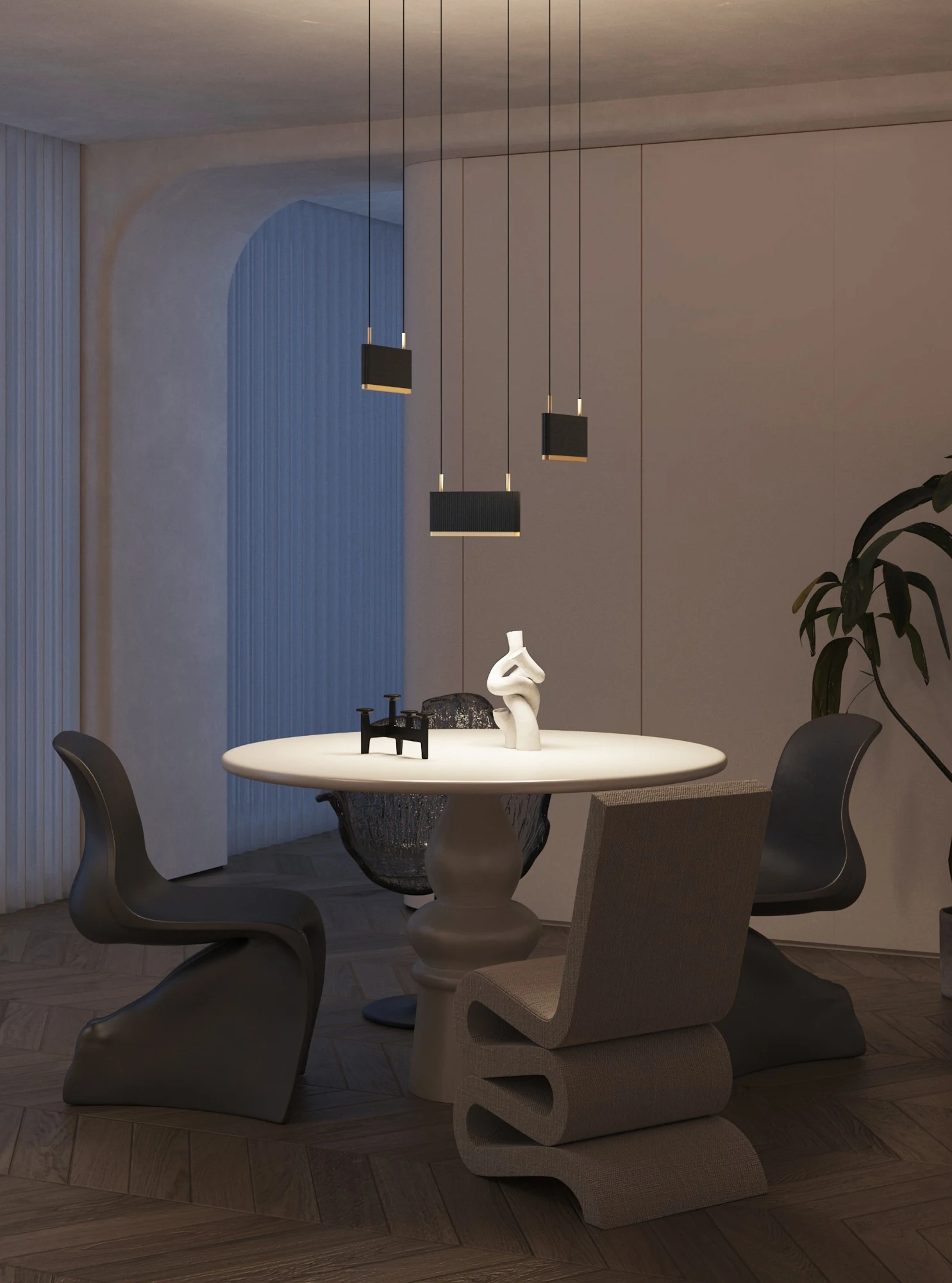 Champagne Ridge Linear Pendant (QN 34195-105) — view 4