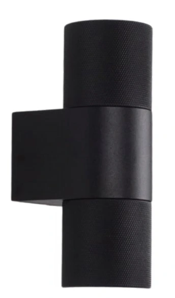 Black Tandem Twin Wall Light — Tandem series · Up/down wall cylinder — Sandy Black