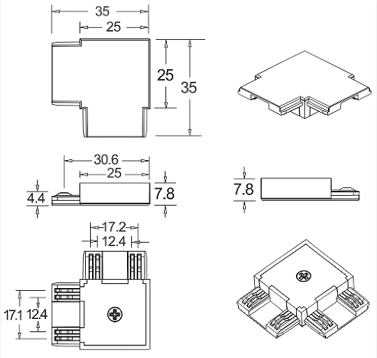Trace Corner Connector (QV 15200-366) — view 3