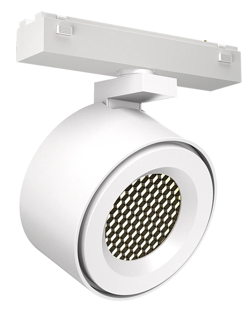 Trace Honeycomb Spot 43 18W — Sandy White — Trace series · 48V magnetic track