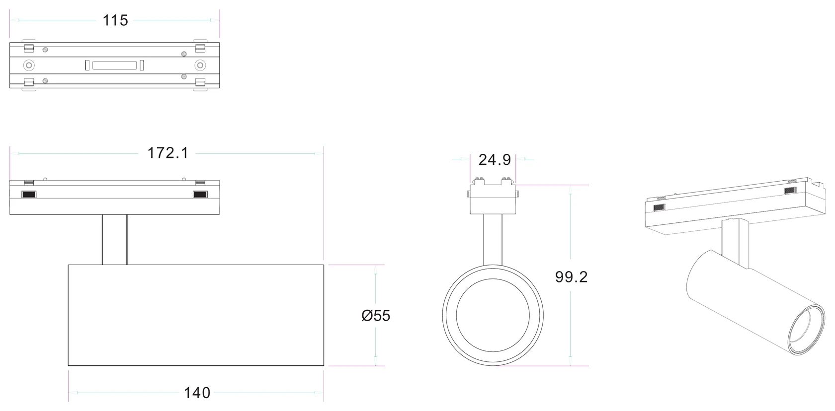 Trace Mini Spot 32 18W (QV 15200-265) — view 3