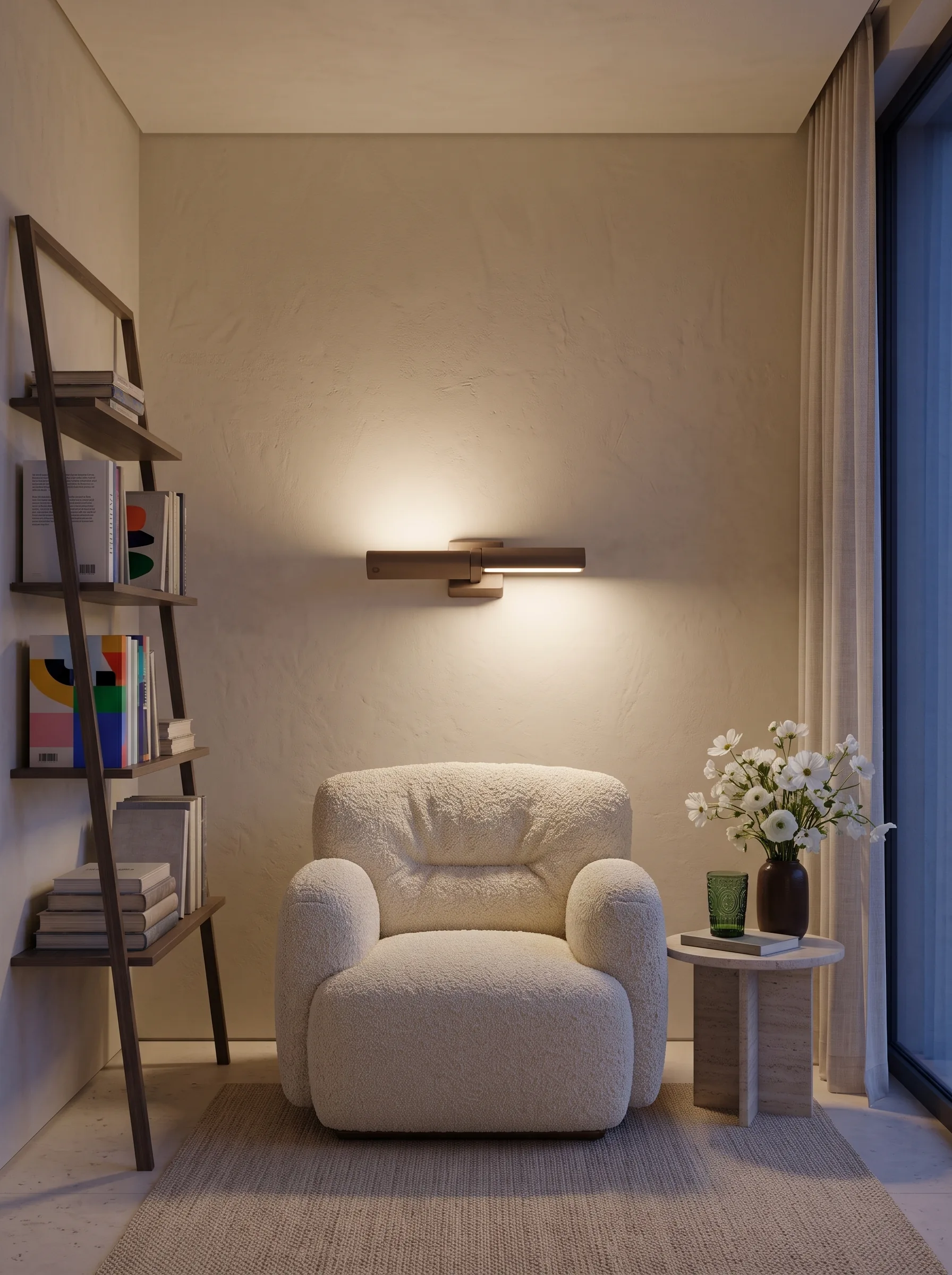 Sand Coffee Vane Wall Light (QN 26234-190) — view 2
